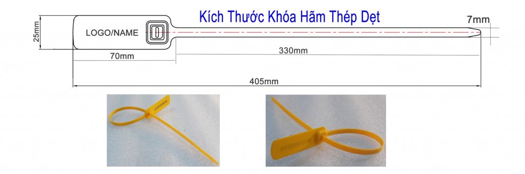 kích thước seal hãm thép 40cm